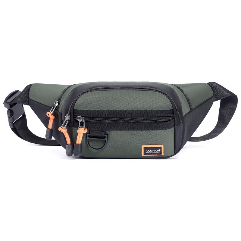 Fashion sports fanny pack Men's large-capacity simple cash register bag Outdoor travel messenger bag Multifunctional fashion breast bag