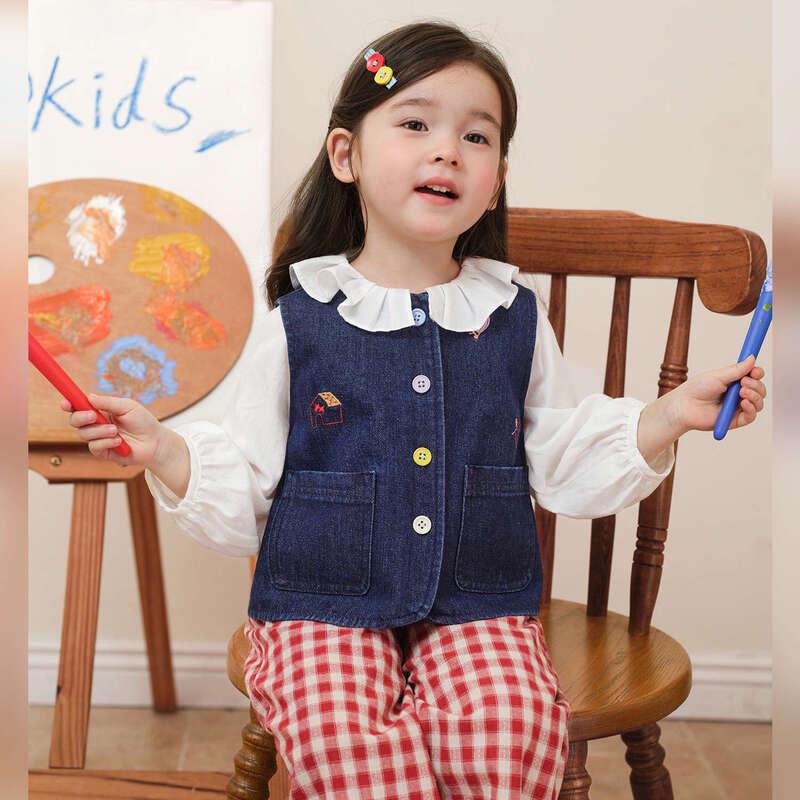 LUSON Baby Girl Fashion Denim Vest