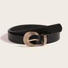 New Ladies Platform Gold Two-Piece Black Belt Versatile Fashion Women's Belt