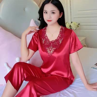 2 Pcs/Set Women Nightie Set Solid Color Sleeping Comfortable Soft Plus Size Large Suit