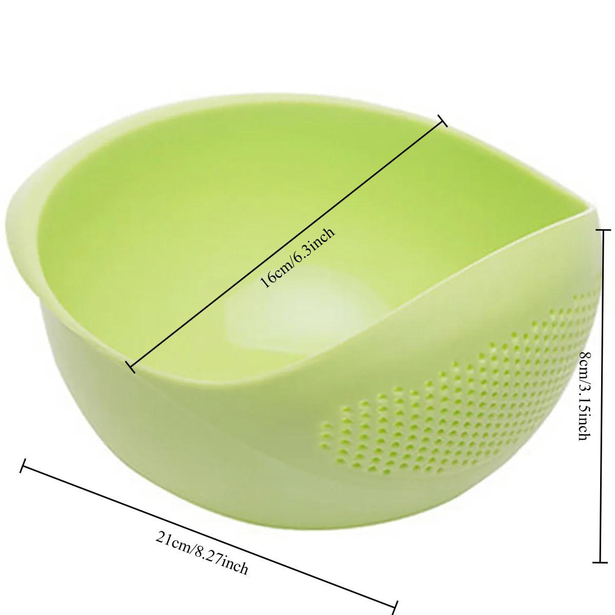 Rice Washing Machine Rice Sieve Leakage Plastic Rice Washing Basin Basket Kitchen Supplies Drainage Basket зелёный