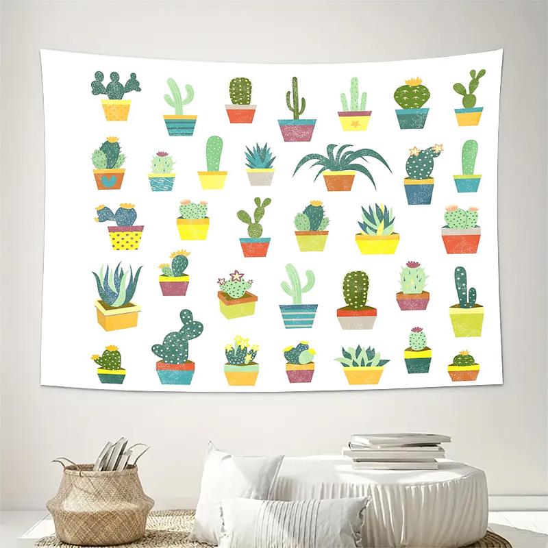 Boho Tapestry Wall Hanging Desert Cactus Plant Nature Aesthetic Room Decor Dorm Wall Art Hippie Home Textile Festival Gift Large