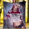 Harley Quinn Theme Printed Blanket - Perfect for Couch, Bed, Travel & Outdoor Use | Machine Washable, Cozy & Durable.