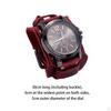 Men Wrist Watch Cuff Trendy Leather Bracelet Male Wristwatch for Boyfriend Birthday