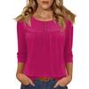T-shirt casual da donna a manica corta, girocollo, colorata, vestibilità morbida
