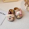 Adorable 2025 Autumn Closed-Toe Cotton Slippers for Women and Kids - Cartoon Design