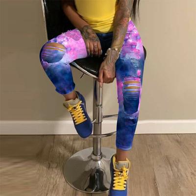 Spring 2022 Womens Fashion High Waist Y2k Women's Ripped Colors Slim Jeans Woman Denim Capris Pants Jean Mom Jeans Trousers