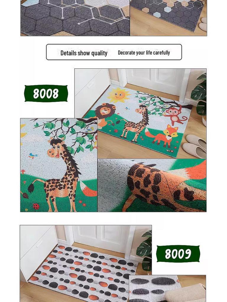 Covorașe antiderapante cu desene animate, care pot fi tăiate: Covorașe de intrare rezistente la praf și uzură, pentru o curățare ușoară