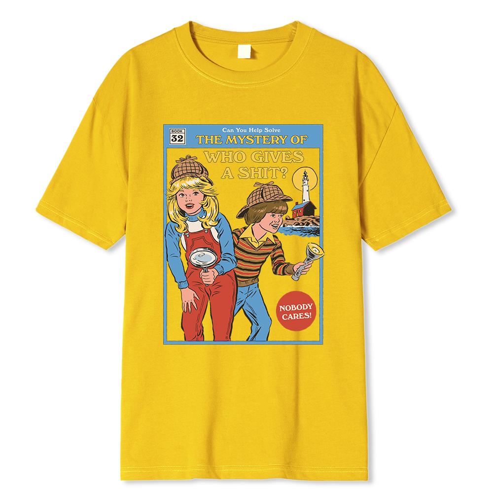 Can You Help Solve The Mystery Of Who Gives A Shit Men T Shirt Fashion Casual Street Oversize Tshirt Clothing