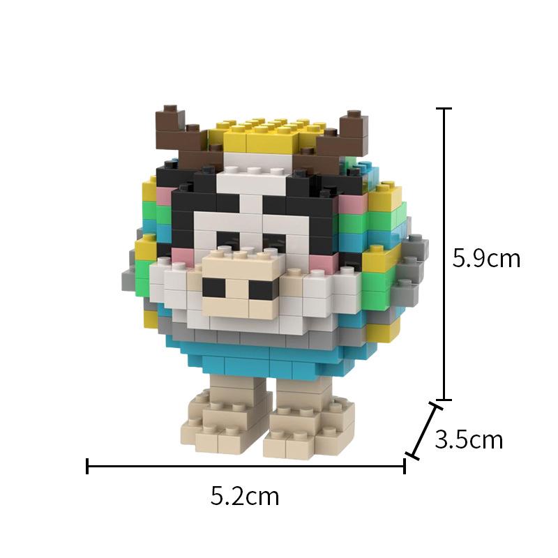 Hot Tungtungsahur Micro Particle Building Block Toy Blind Box Wooden Stick Hand Model Puzzle Assembly Children's Toy