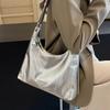 Stylish Silver Minimalist Large Capacity Tote Bag For Casual Everyday Use