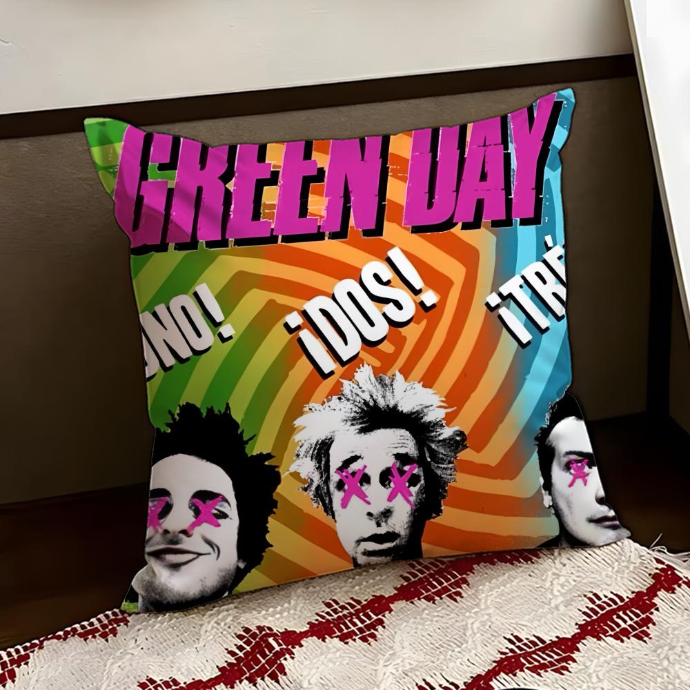 DGreen Day Band Cushion Cover Reversible Soft Durable Pillow Cover Home Car MultiScene Use for Daily Comfort