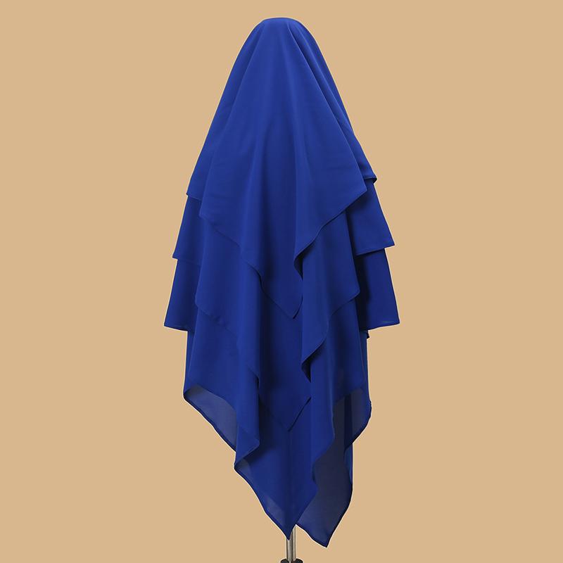 New Poka Khimar Hijab 3 Layer Ramdan Eid Prayer Garment Plain Muslim Long Headcarf Hijabs for Woman Islamic Saudi Turkey Niqab