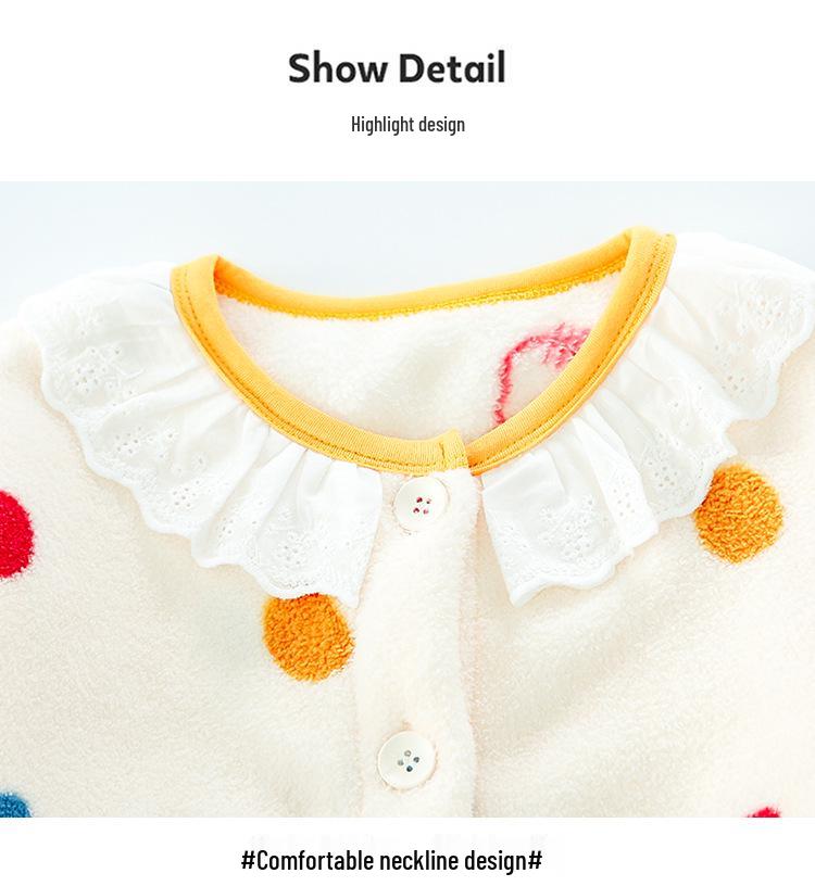 Kinder Winter Flannel Schlafanzug Set - Koralle, Samt, Verdicktes Trendiges Design für Mädchen