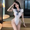 Sailor school sexy open exposed belly bow tie high school naughty combination one size [YAISHN] suit, swimsuit, cosplay, chest, button, exposed,