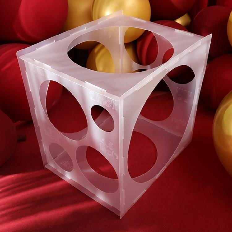 Plastic Balloon Sizer Box Cubes Balloon Size Measurement Tool Collapsible Decors