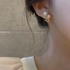 2024 New Retro Light Luxury Pearl Stud Earrings Korean Simple Zircon Christmas Party Girl's Temperament Accessories For Woman
