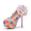Scarpe da Donna Taglie Forti 35-41 Estive Eleganti Tacco Alto Piattaforma Matrimonio Festa Sera Décolleté Scarpe Casual con Lacci