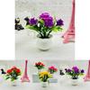 Rose Faux Potted Flower With Injection Molded Plastic For Home And Office Decoration