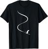 Skier Carving Powder Snow Trail Graphic TShirt Breathable Casual Short Sleeve Tee