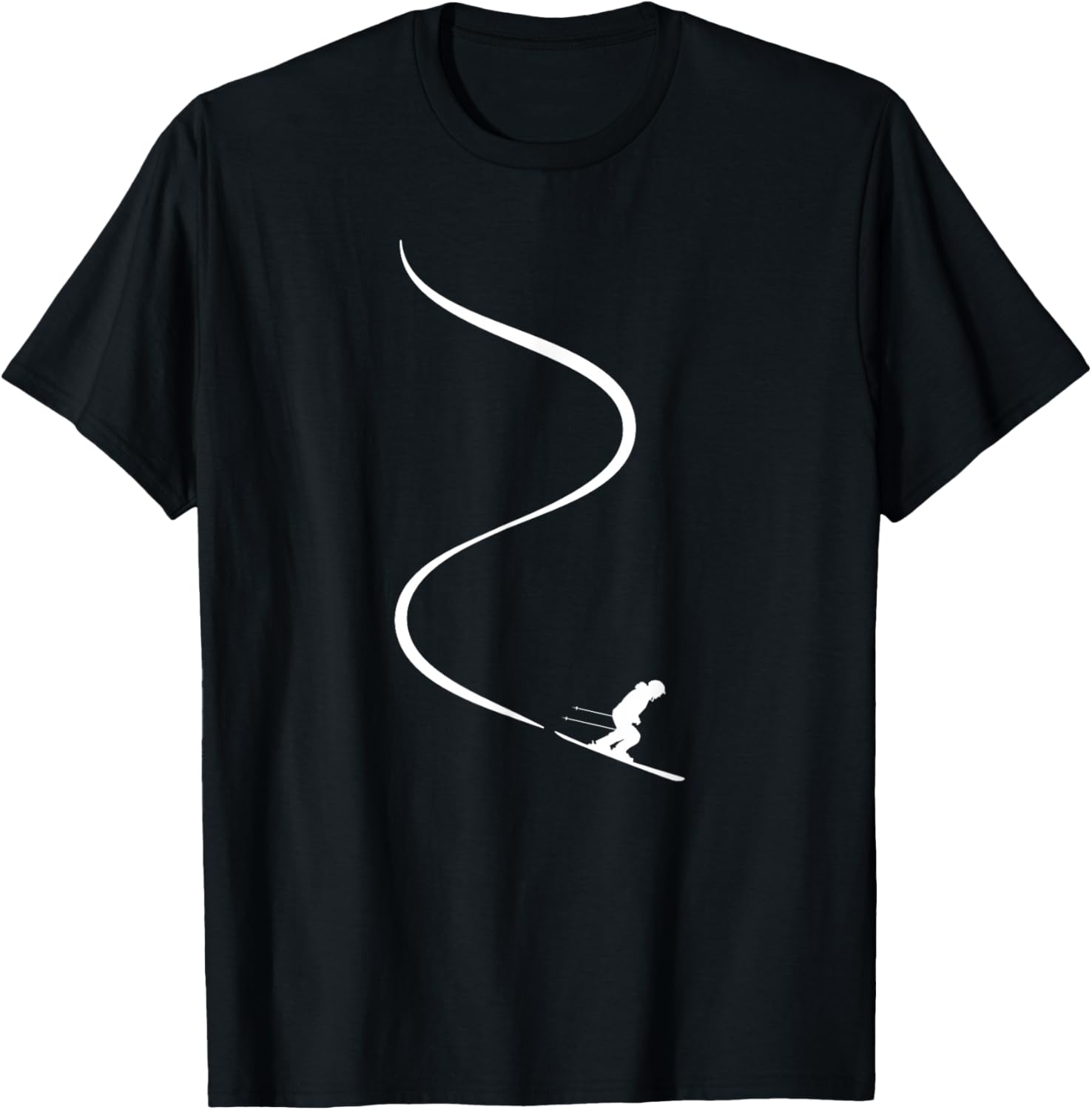 

Skier Carving Powder Snow Trail Graphic TShirt Breathable Casual Short Sleeve Tee - Men s Summer Cotton Graphic Tee 5XL різнокольоровий