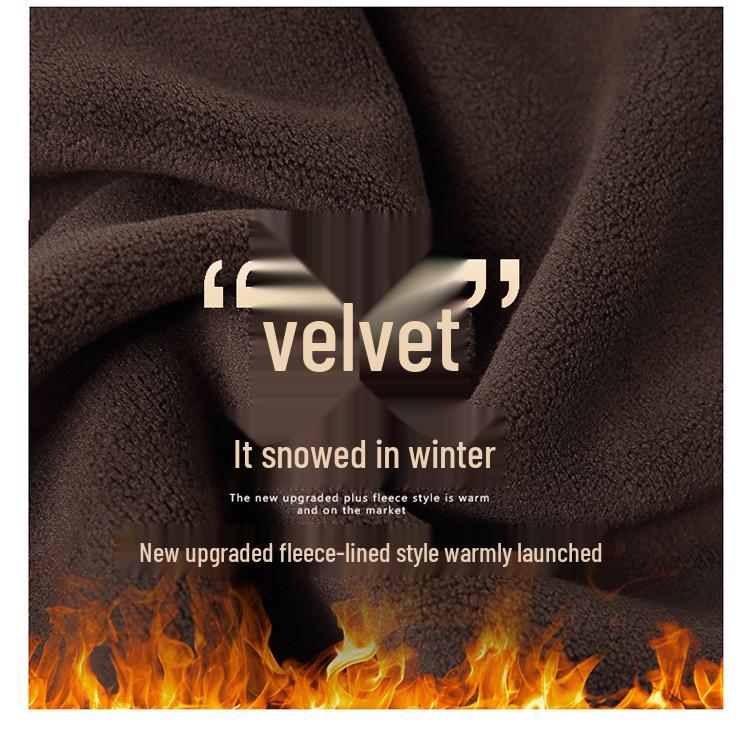 Fleece-Lined High-Waisted Slim-Fit Pants for Mid-Aged & Elderly Women - Trendy Autumn/Winter Outerwear.