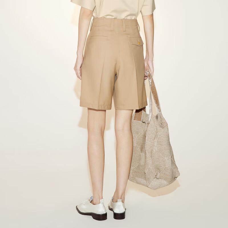 LESS 2023 Spring Striped Loose Straight Shorts