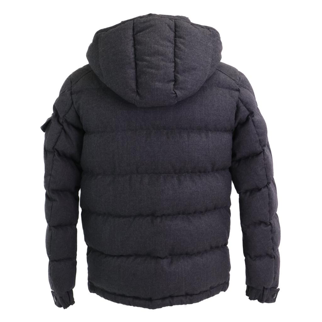 MONCLER MONTGENEVRE Wool Hooded Down Jacket Jacket 1 grayUsed