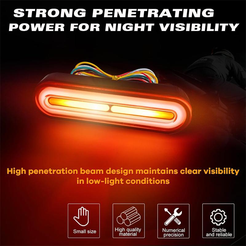 Universal Motorcycle Brake Light With Turn Signals 12V-80V Compact Dual Color Dirt Bike Light Waterproof For Atv Tail Light