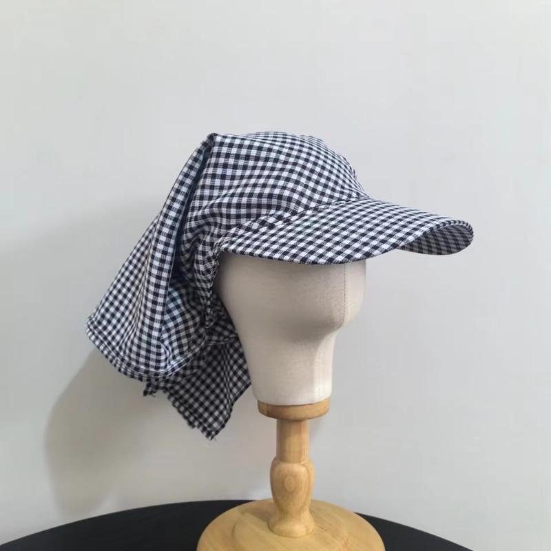 Selbst zu bindende Turban-Baseballkappen Gittermuster für Erwachsene Strandurlaube Fischerhut