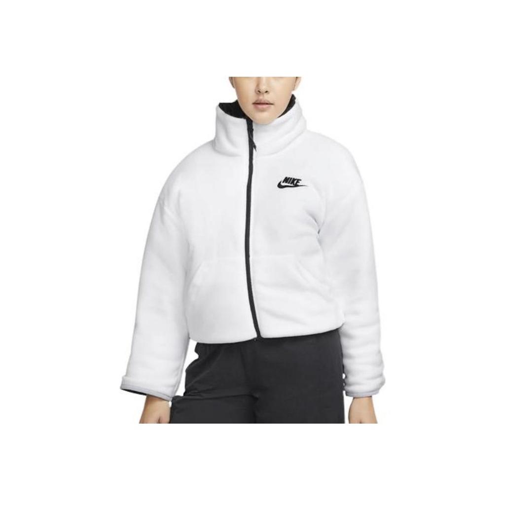 Nike Bavlněná oboustranná bunda na zip s potiskem loga Dámské svrchní oblečení Černá DQ6864-010