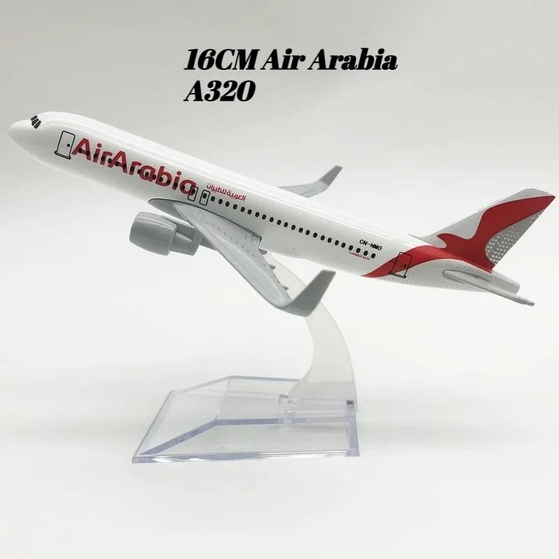 16/20cm Metal Airplane Toy, Arabia Airways A320 Aircraft Aeroplane Model for Christmas Gift Home Decor Collection