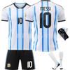 World Cup Argentina Football Uniform No. 10 11 Di Maria Children's Adult Jersey Set