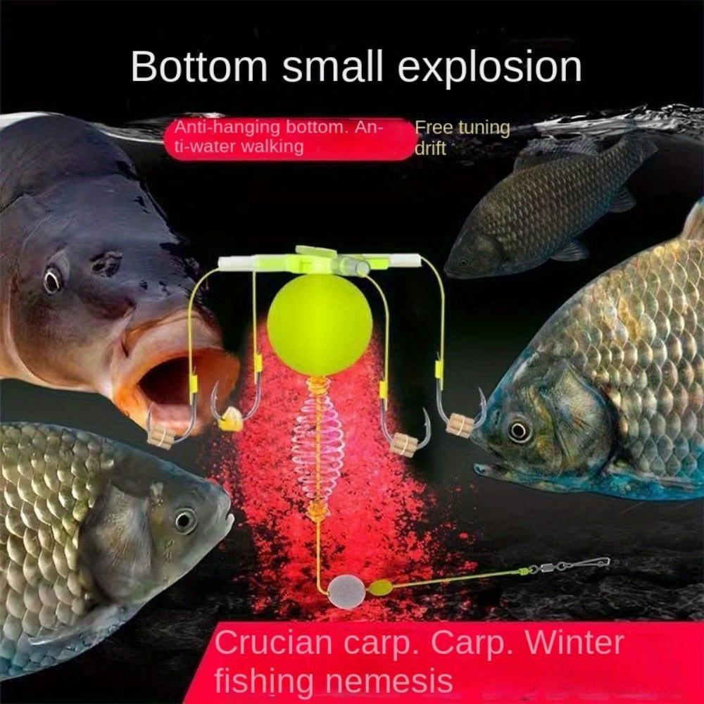 2025 String Hook Fishing Bait Cage Four Hook Carbon Steel Line Group Feeder Sinker Float Sharp Fishing Spring Bait Cage Sea