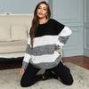 YYFS Women's Fashion Stripe Print Autumn Winter Long Sleeve O-Neck Sweaters