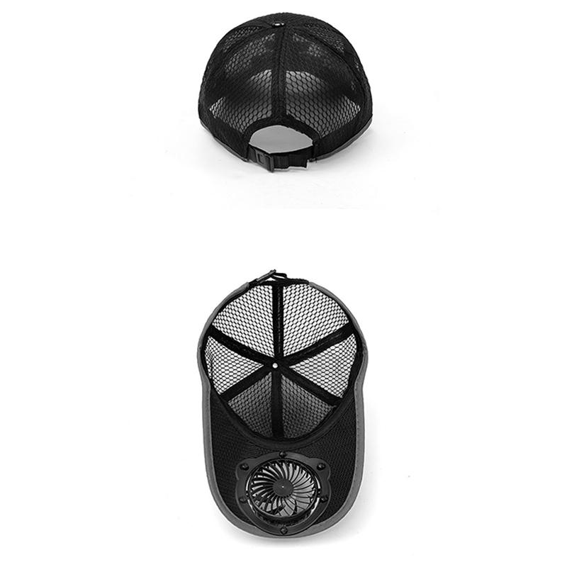 Solar Powered Cooling Fan Cap USB Rechargeable Anti-UV Breathable Sun Hat for Summer Outdoor Sport Travel Daily Use