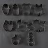 9Pc Stainless Steel Baby Feeding Bottle Clothes Bib Shape Cookie Cutter Biscuit Mold Baking for Birthday Baby Shower Party Decor