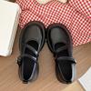 Round Head Retro British Style Small Leather Shoes 22 New Summer Platform Thick Heel French Trendy Mary Jane Single Shoes