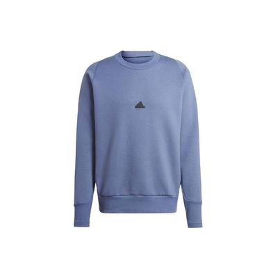 Adidas Jednofarebná mikina s logom športová ležérna s okrúhlym výstrihom pánska mikina modrá IR5243
