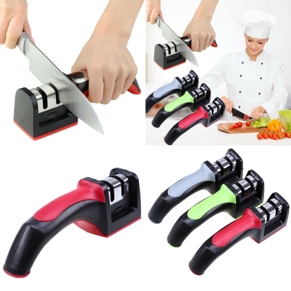Stages For 2 Kitchen Knife Sharpener Sharpening Stone Tools Carbide Ceramic