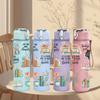 1PC Vintage Newspaper Quote Collage 750ml Color Plastic Sports Water Bottle Leakproof Flip Straw Lid Suitable for Sports Office Home Use