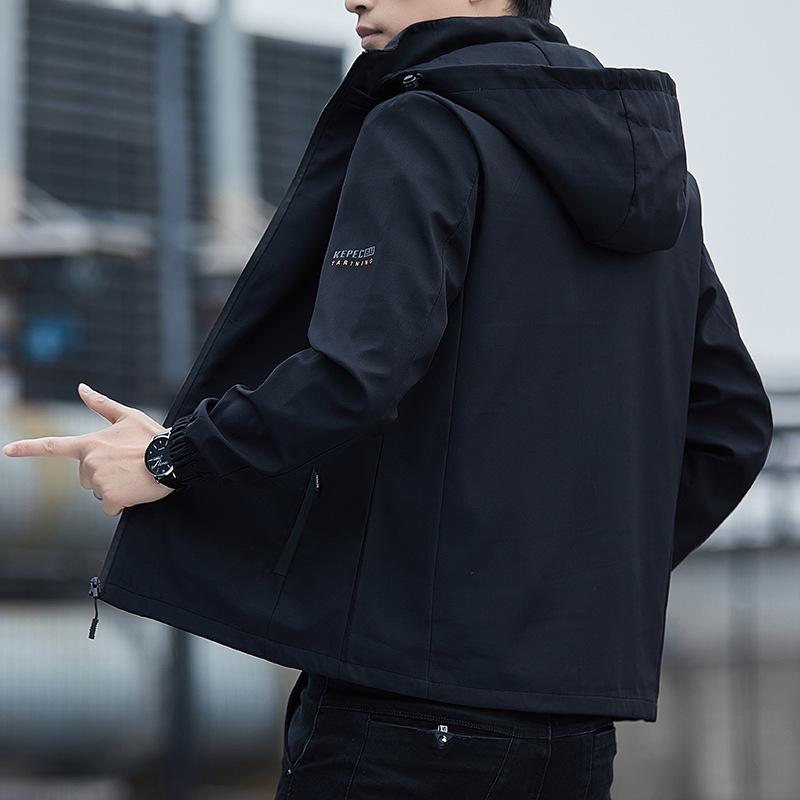 Men's Spring & Autumn Casual Windbreaker: Trendy, Versatile, Loose-Fit Korean Style, Waterproof