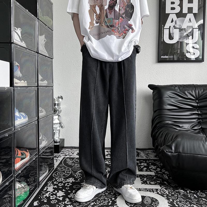 Мужские Джинсы Свободные Ретро Прямые Свободно Сидящие Широкие Штаны L