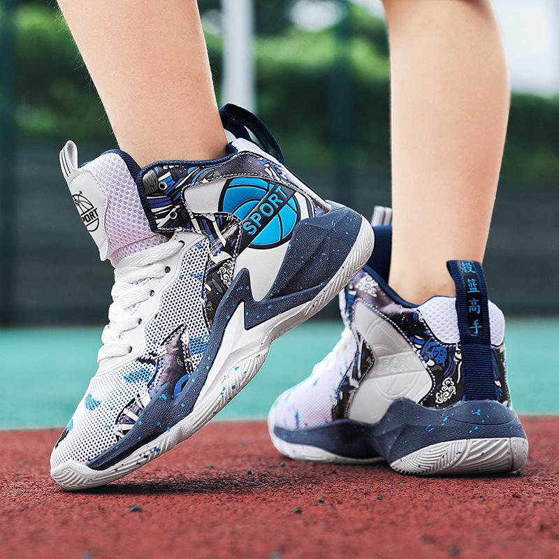 Boys shoes sneakers 2025 new children's basketball shoes medium and large children's non-slip running shoes youth sneakers students
