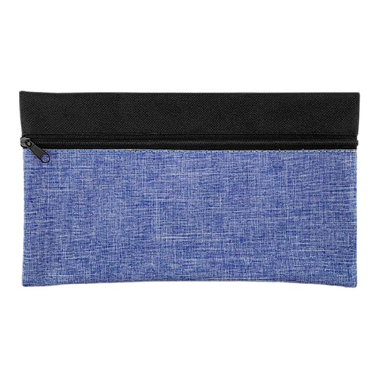 

Pencil Case Large Capacity Polyester Pencil Case Zippered Pen Pouches Travel Makeup Bag for Student Women 24x12cm 240mm Wx140mm H синій