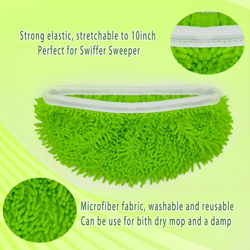 2PCS Reusable Microfiber Mop Pads Washable Pad For Swiffer Sweeper Refills Sweeping Mop Head Household Cleaning Clothes