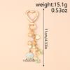 Fashion Summer Beach Shell Starfish Keychain Pearl Crystal Key Ring Pendants for Women Girls Handbag Decor DIY Jewelry Gifts