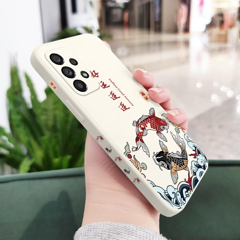Good Luck Carp Case For Samsung Galaxy A73 A53 A33 A23 A13 A72 A52 A52S A32 A22 A12 A71 A51 A31 A21S 4G 5G Cover