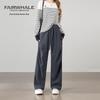 Mark Fairwhale Unisex High Waist Corduroy Straight-Leg Casual Pants