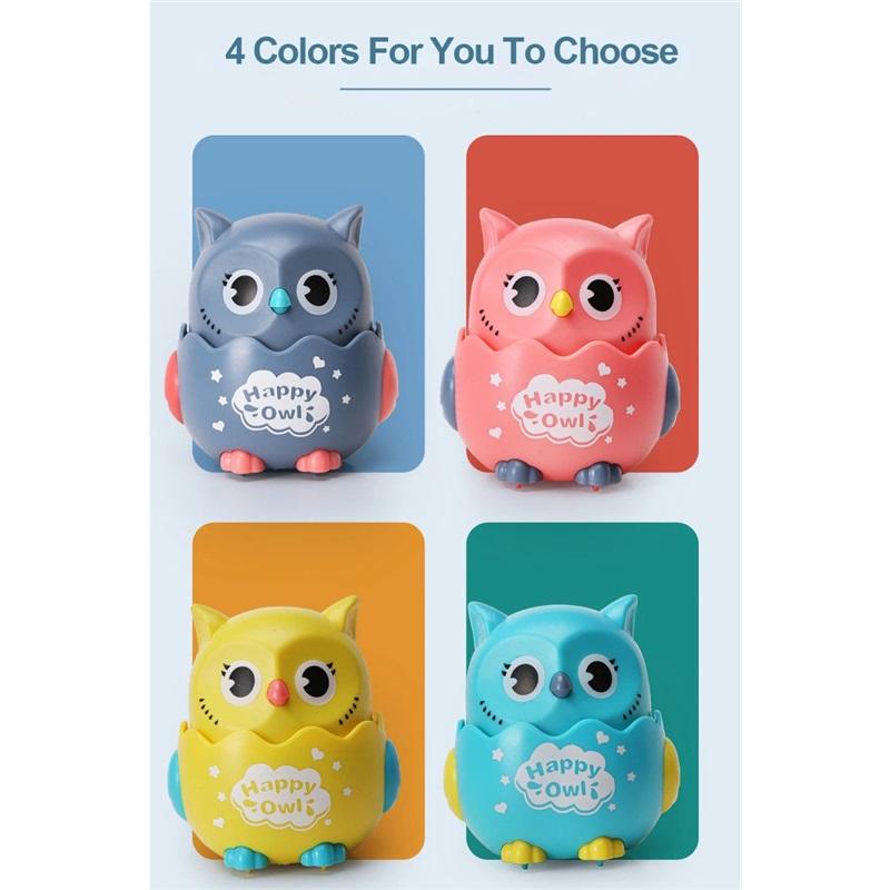 Kids Press Sliding Owl Toy Classic Wind Up Mechanical Interactive Toy Birthday Xmas Gift for Boys Girls